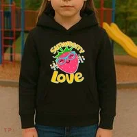 Cute Strawberry Love Kids Hoodie thumb 3