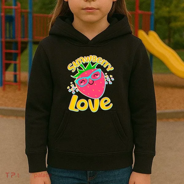 Cute Strawberry Love Kids Hoodie