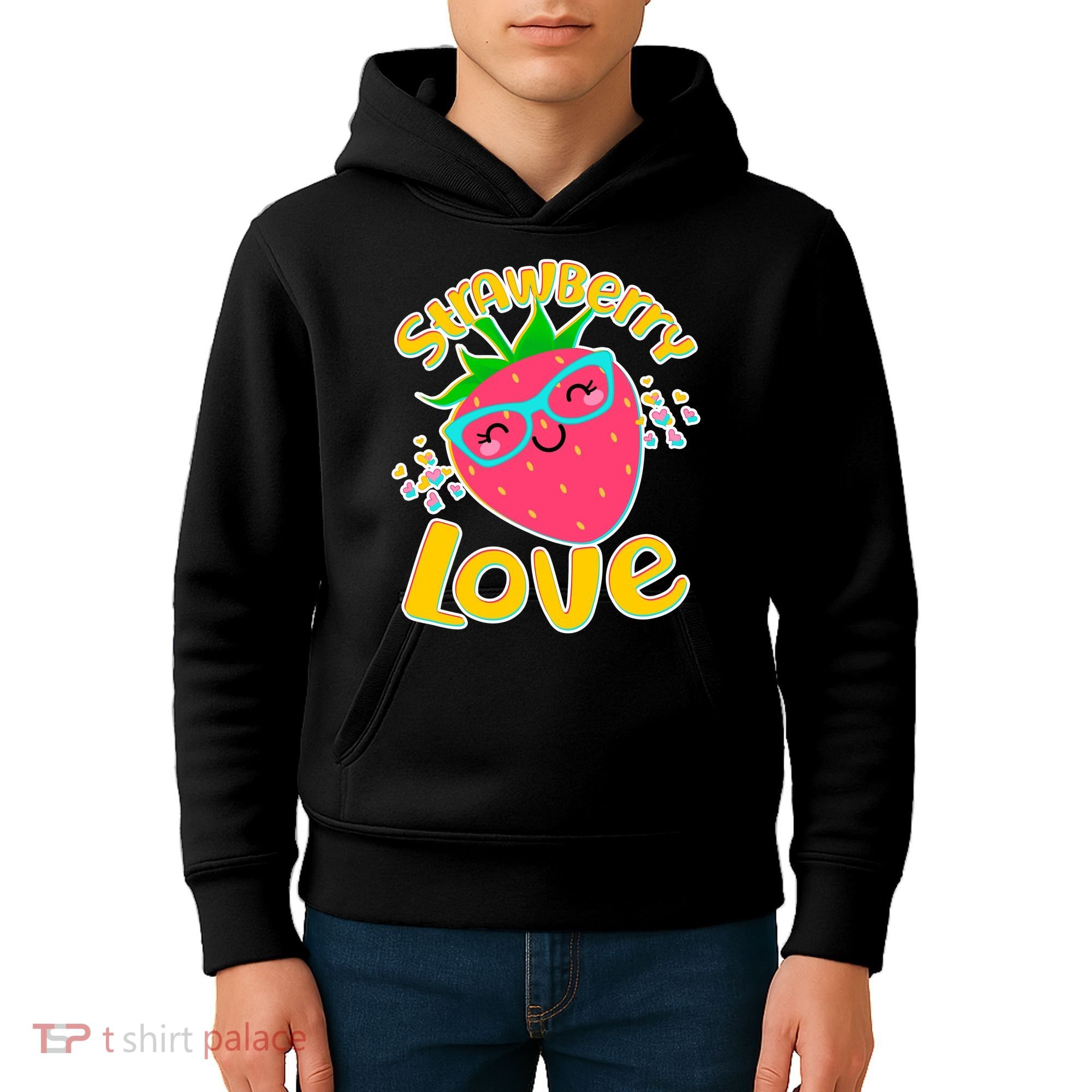 Cute Strawberry Love Kids Hoodie