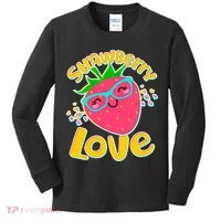 Cute Strawberry Love Kids Long Sleeve Shirt thumb 0