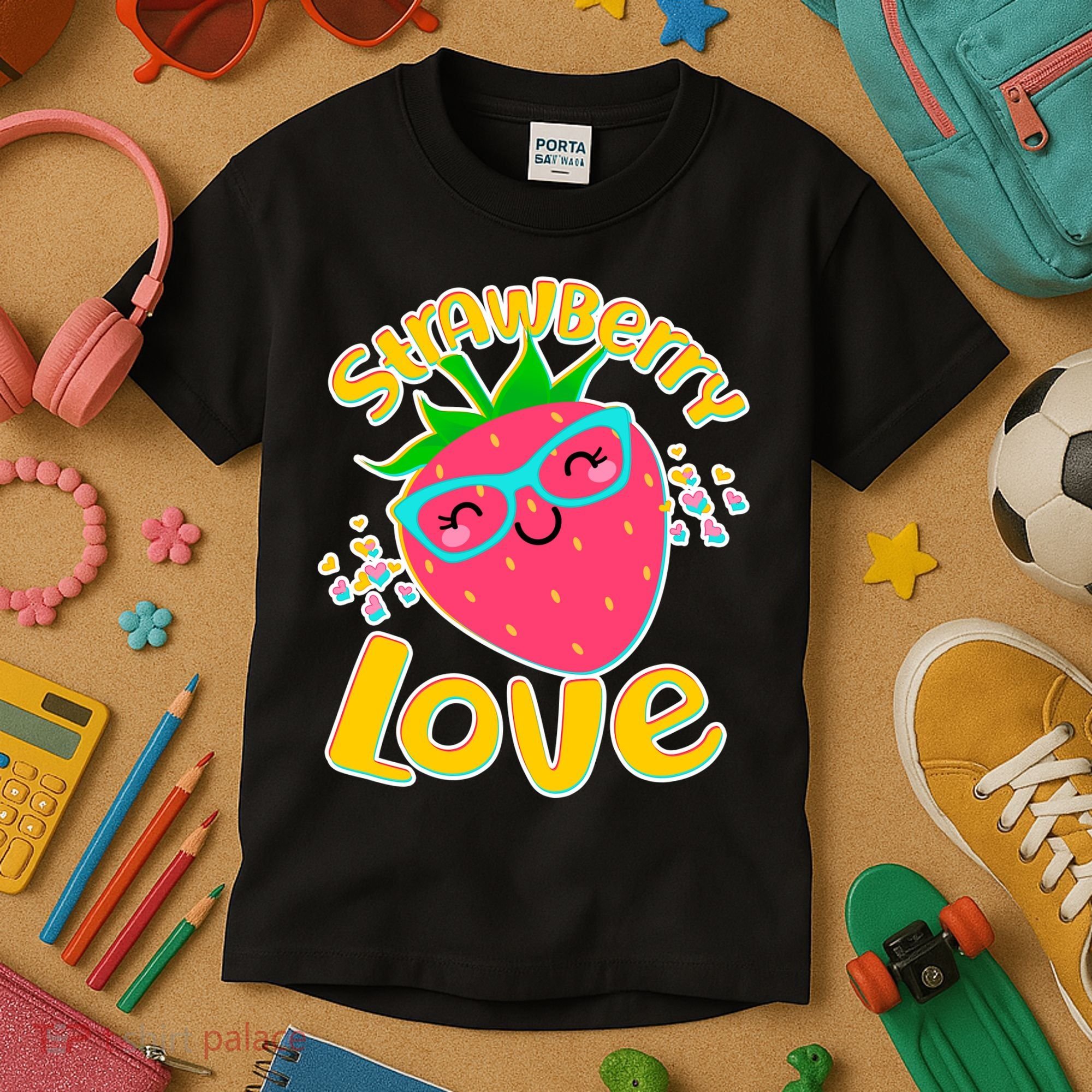 Cute Strawberry Love Kids T-Shirt