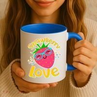 Cute Strawberry Love Coffee Mug thumb 3