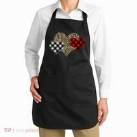 Cute Stylish Leopard Plaid Print Valentine Hearts Apron thumb 2