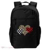 Cute Stylish Leopard Plaid Print Valentine Hearts Backpack thumb 0