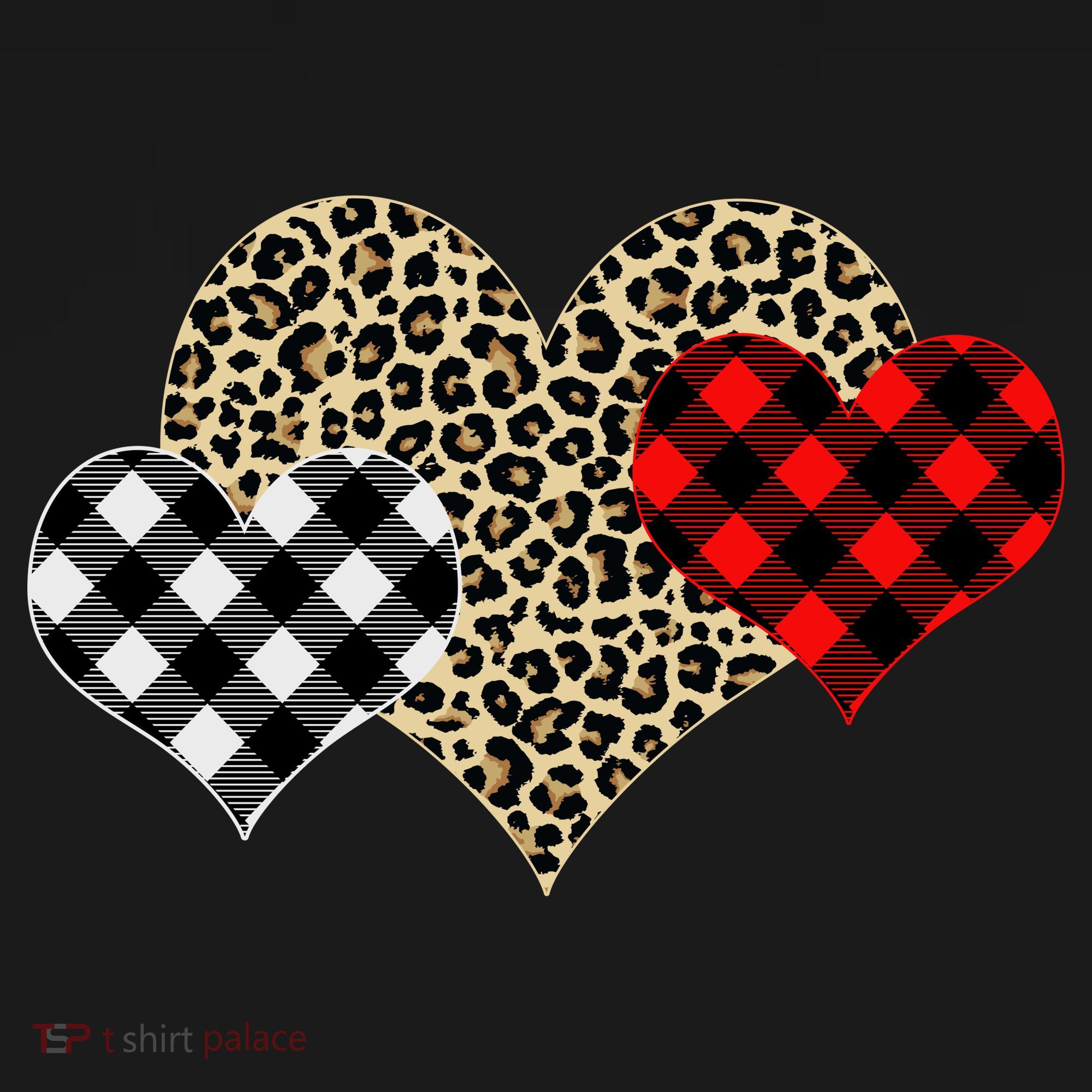 Cute Stylish Leopard Plaid Print Valentine Hearts Button