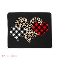 Cute Stylish Leopard Plaid Print Valentine Hearts Mousepad thumb 0