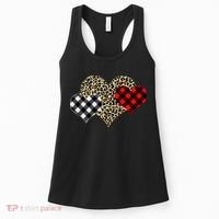 Cute Stylish Leopard Plaid Print Valentine Hearts Women's Tank Top thumb 0
