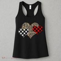 Cute Stylish Leopard Plaid Print Valentine Hearts Women's Tank Top thumb 3