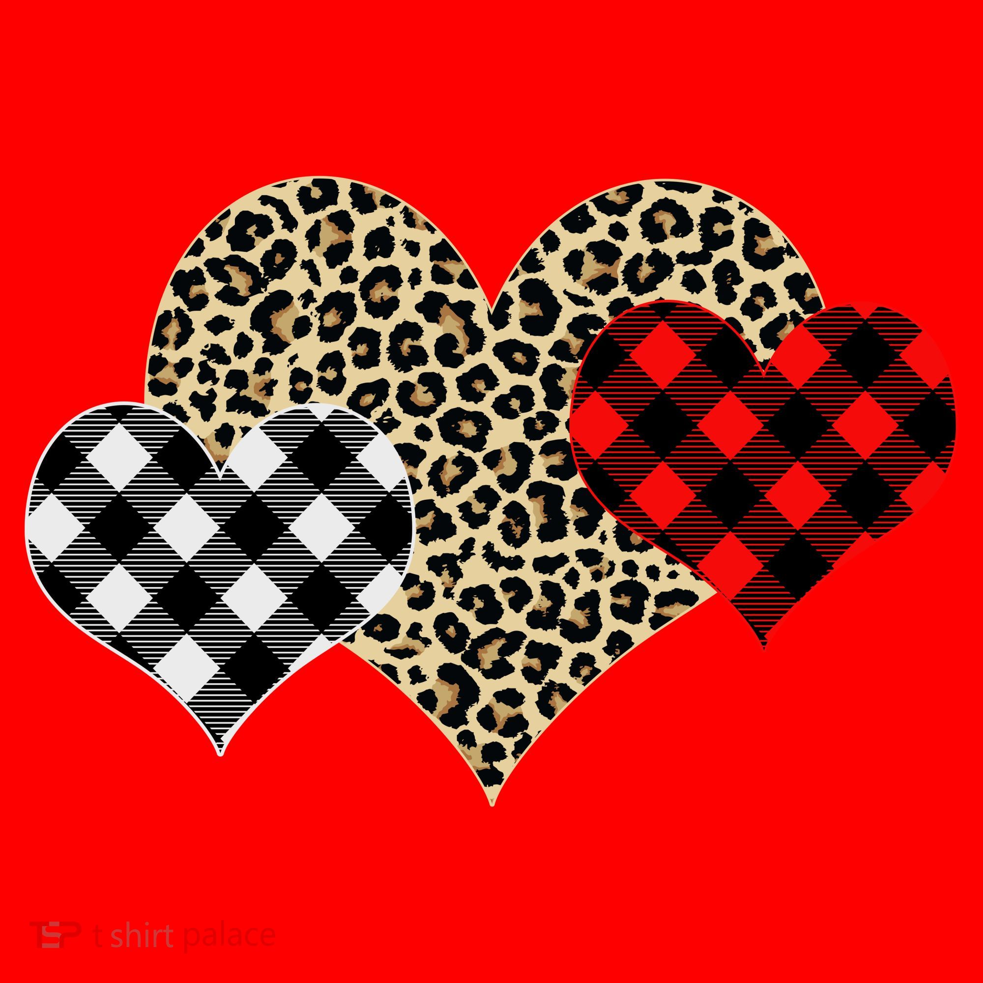 Cute Stylish Leopard Plaid Print Valentine Hearts Santa Hat