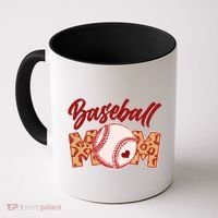 Cute Stylish Leopard Print Baseball Mom Coffee Mug thumb 0