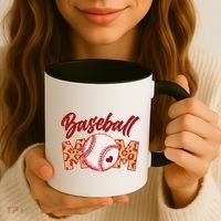 Cute Stylish Leopard Print Baseball Mom Coffee Mug thumb 3