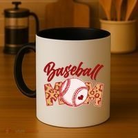 Cute Stylish Leopard Print Baseball Mom Coffee Mug thumb 4