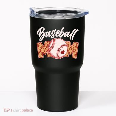 Cute Stylish Leopard Print Baseball Mom Tumbler