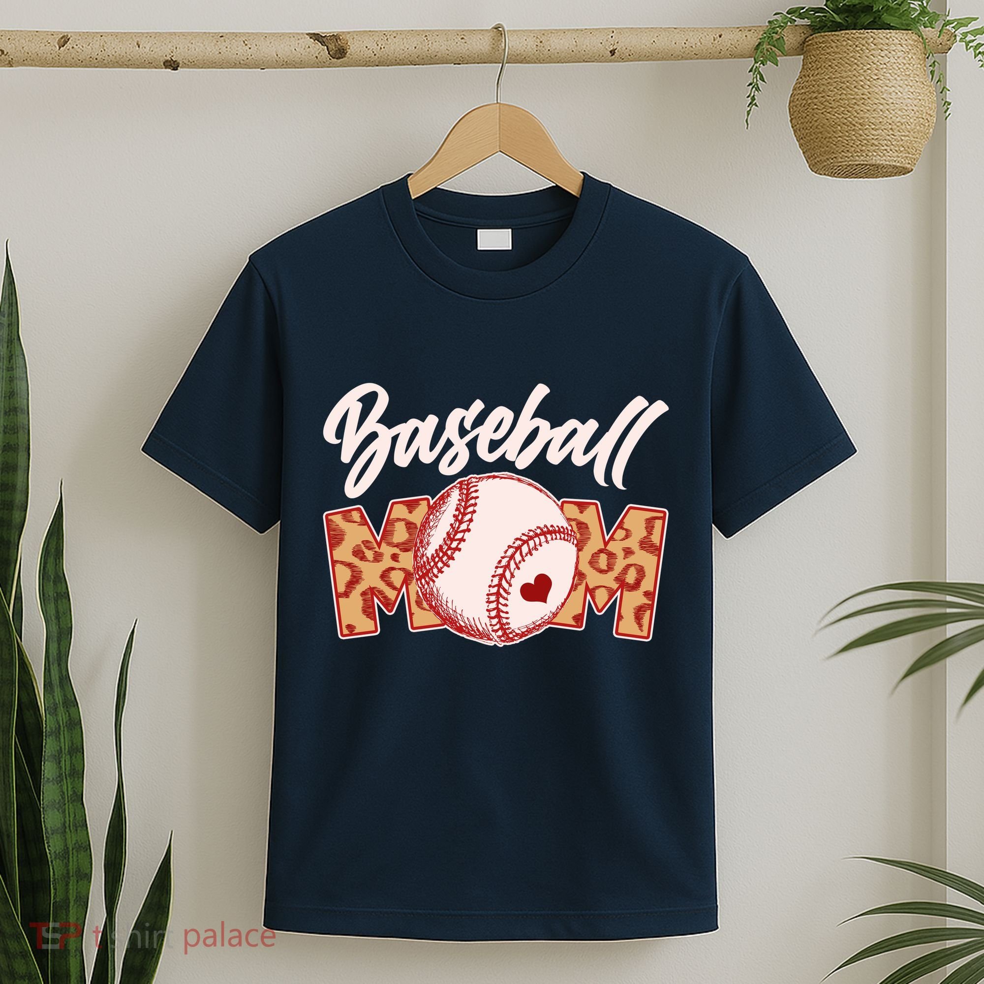Cute Stylish Leopard Print Baseball Mom T-Shirt