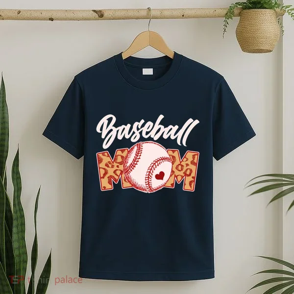 Cute Stylish Leopard Print Baseball Mom T-Shirt