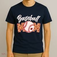 Cute Stylish Leopard Print Baseball Mom T-Shirt thumb 3