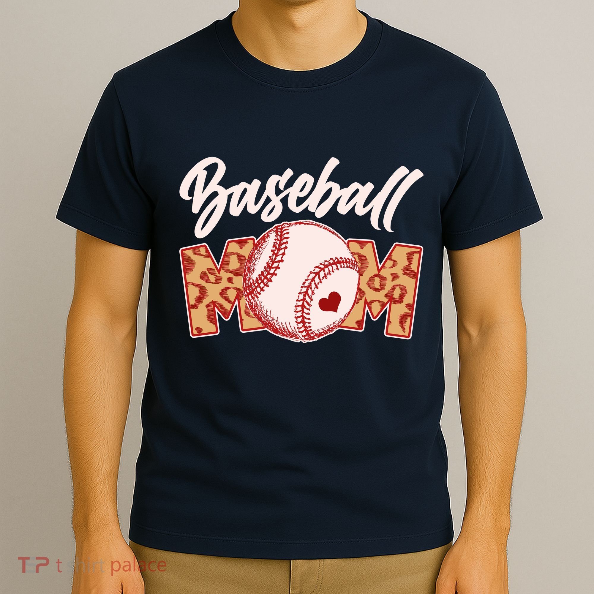 Cute Stylish Leopard Print Baseball Mom T-Shirt