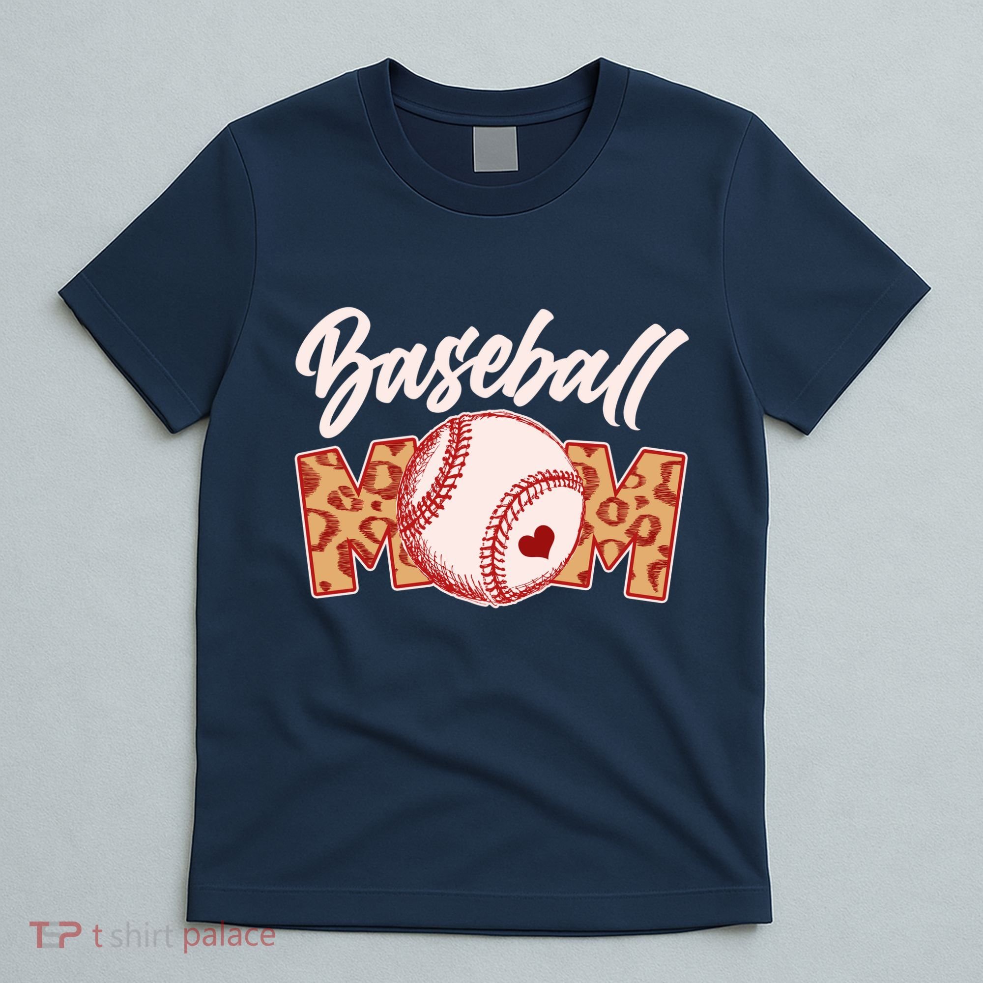 Cute Stylish Leopard Print Baseball Mom T-Shirt