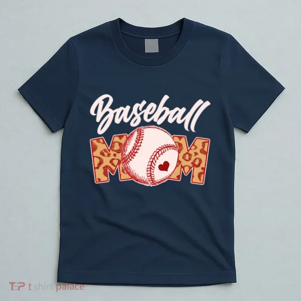 Cute Stylish Leopard Print Baseball Mom T-Shirt