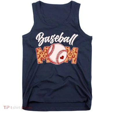 Cute Stylish Leopard Print Baseball Mom Tank Top