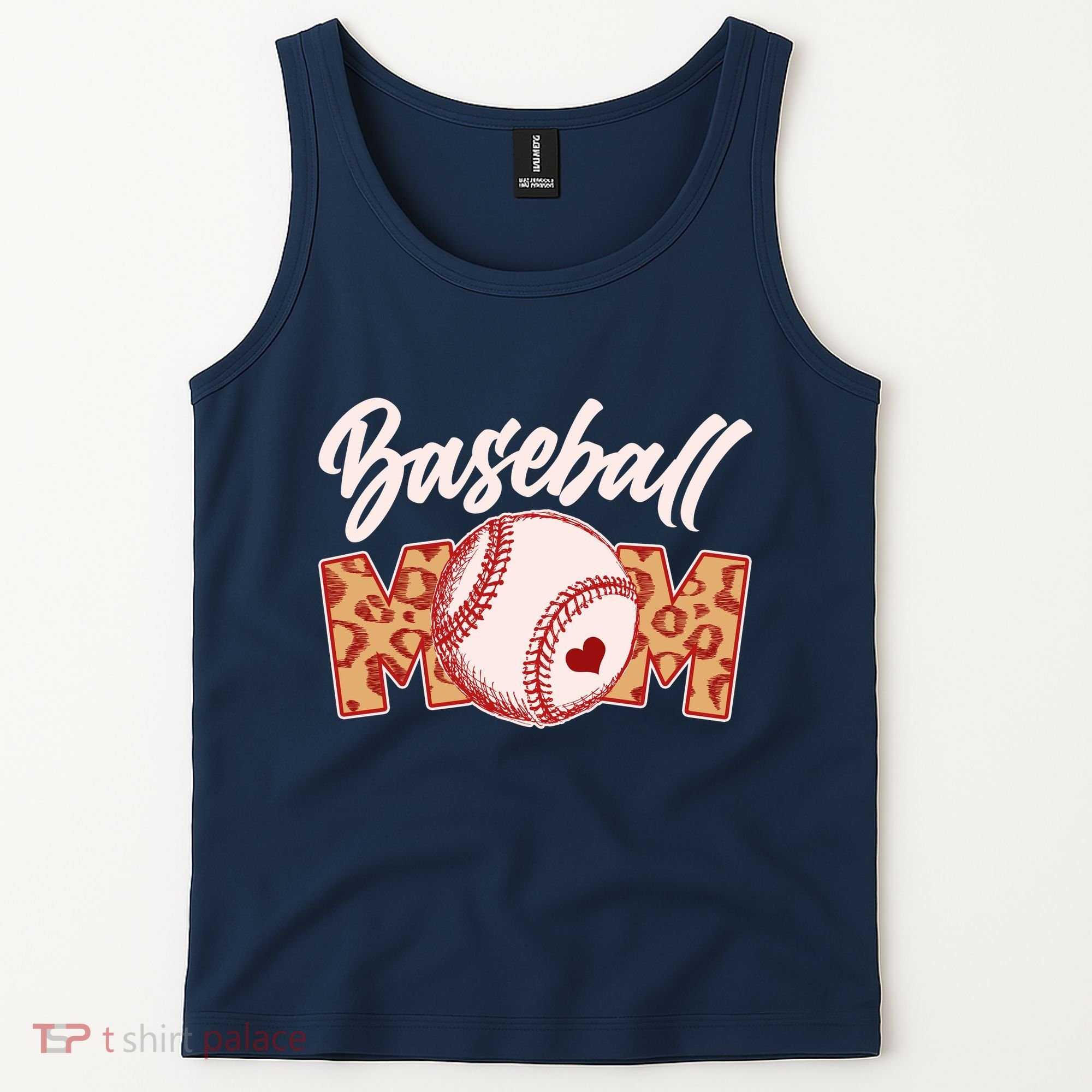 Cute Stylish Leopard Print Baseball Mom Tank Top