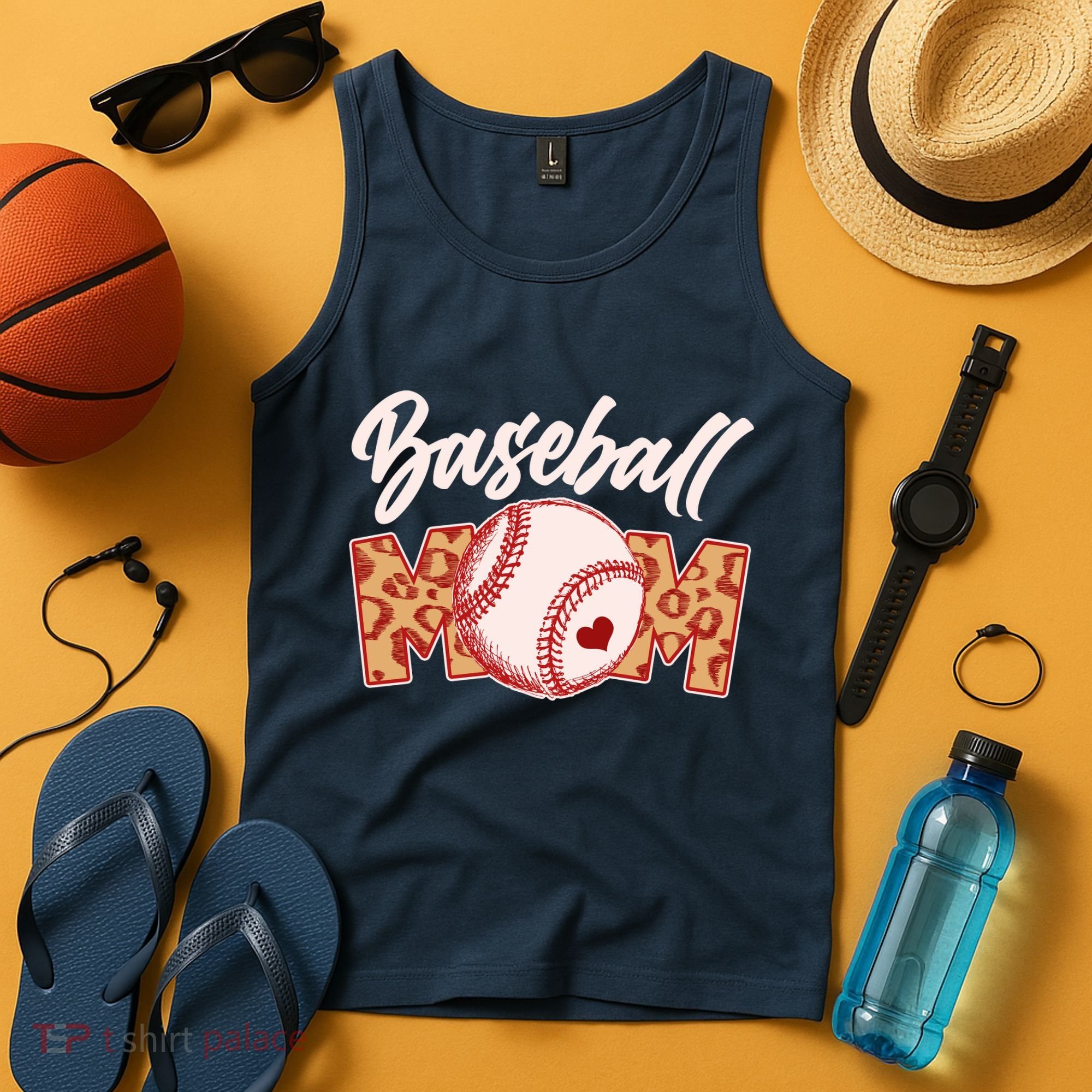 Cute Stylish Leopard Print Baseball Mom Tank Top