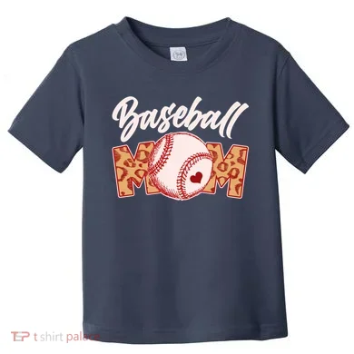 Cute Stylish Leopard Print Baseball Mom Toddler T-Shirt