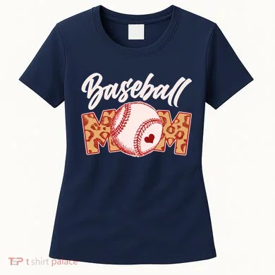 Cute Stylish Leopard Print Baseball Mom Women's T-Shirt