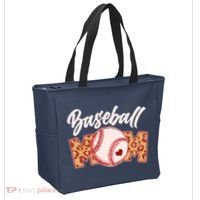 Cute Stylish Leopard Print Baseball Mom Tote Bag thumb 2