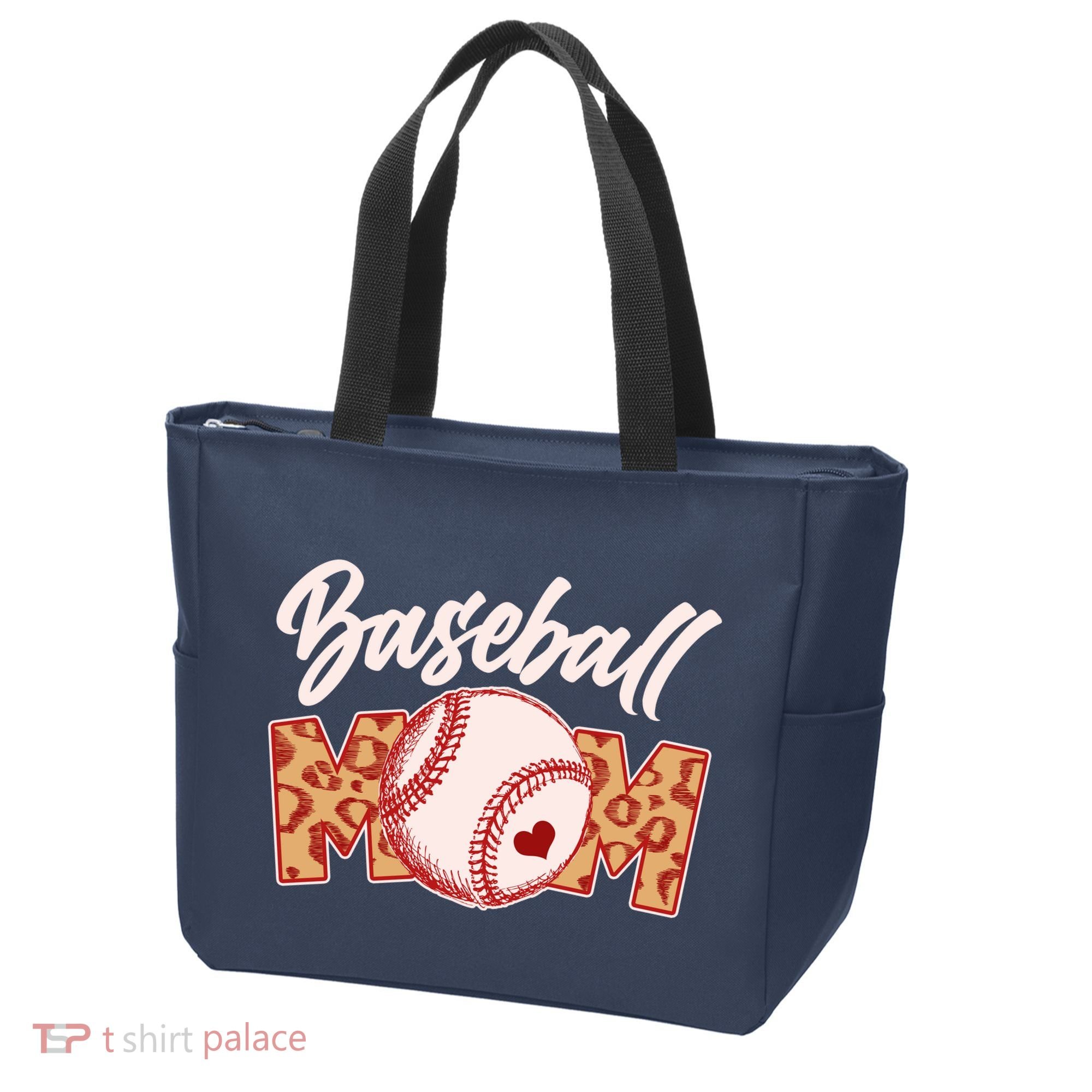 Cute Stylish Leopard Print Baseball Mom Tote Bag