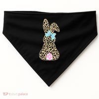Cute Stylish Leopard Print Easter Bunny USA-Made Doggie Bandana thumb 0
