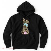 Cute Stylish Leopard Print Easter Bunny Hoodie thumb 0