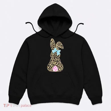 Cute Stylish Leopard Print Easter Bunny Hoodie