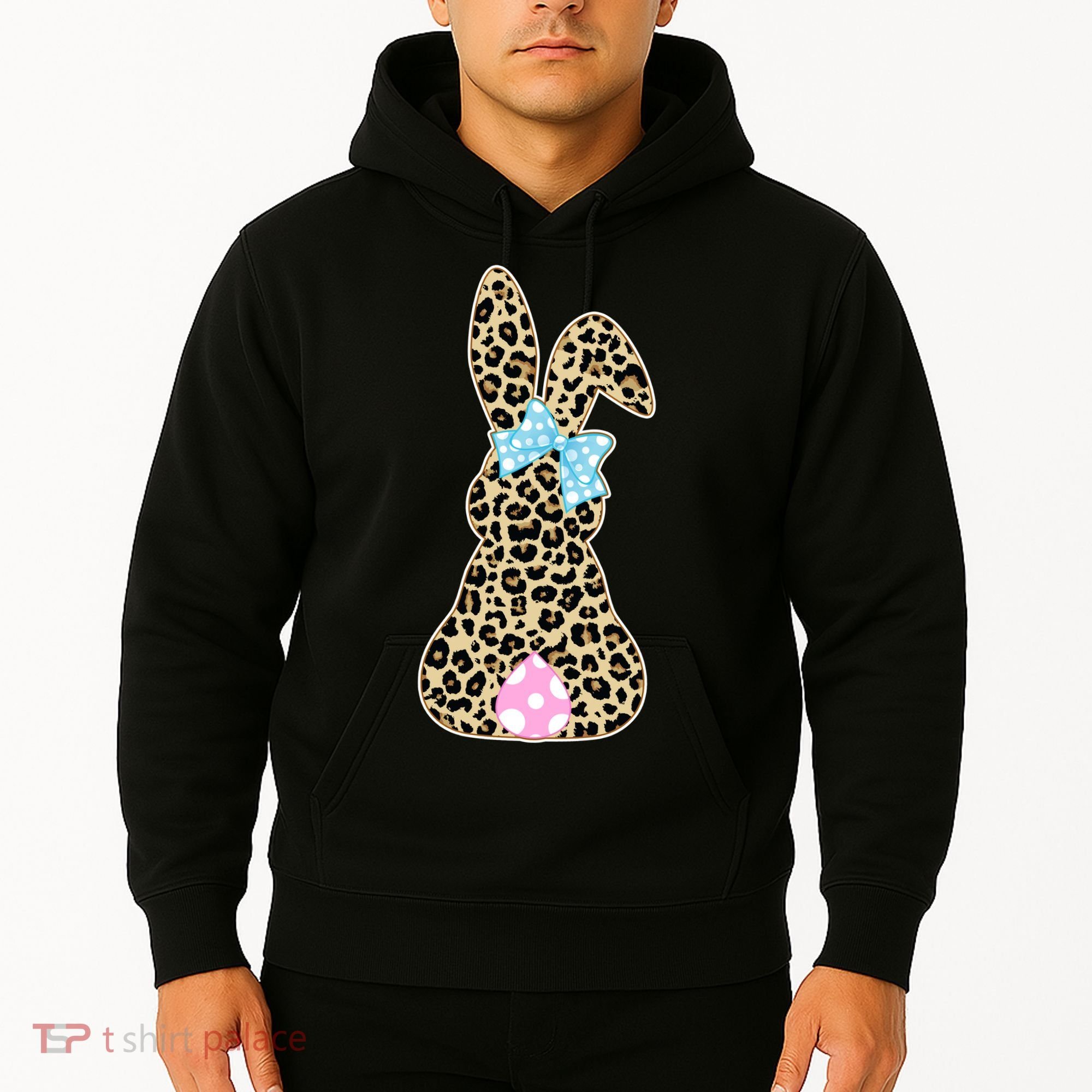 Cute Stylish Leopard Print Easter Bunny Hoodie