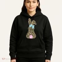 Cute Stylish Leopard Print Easter Bunny Hoodie thumb 5