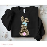 Cute Stylish Leopard Print Easter Bunny Sweatshirt thumb 2