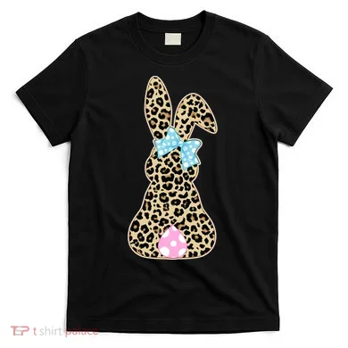 Cute Stylish Leopard Print Easter Bunny T-Shirt