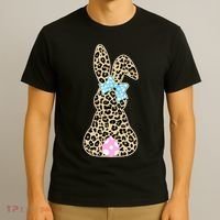 Cute Stylish Leopard Print Easter Bunny T-Shirt thumb 3