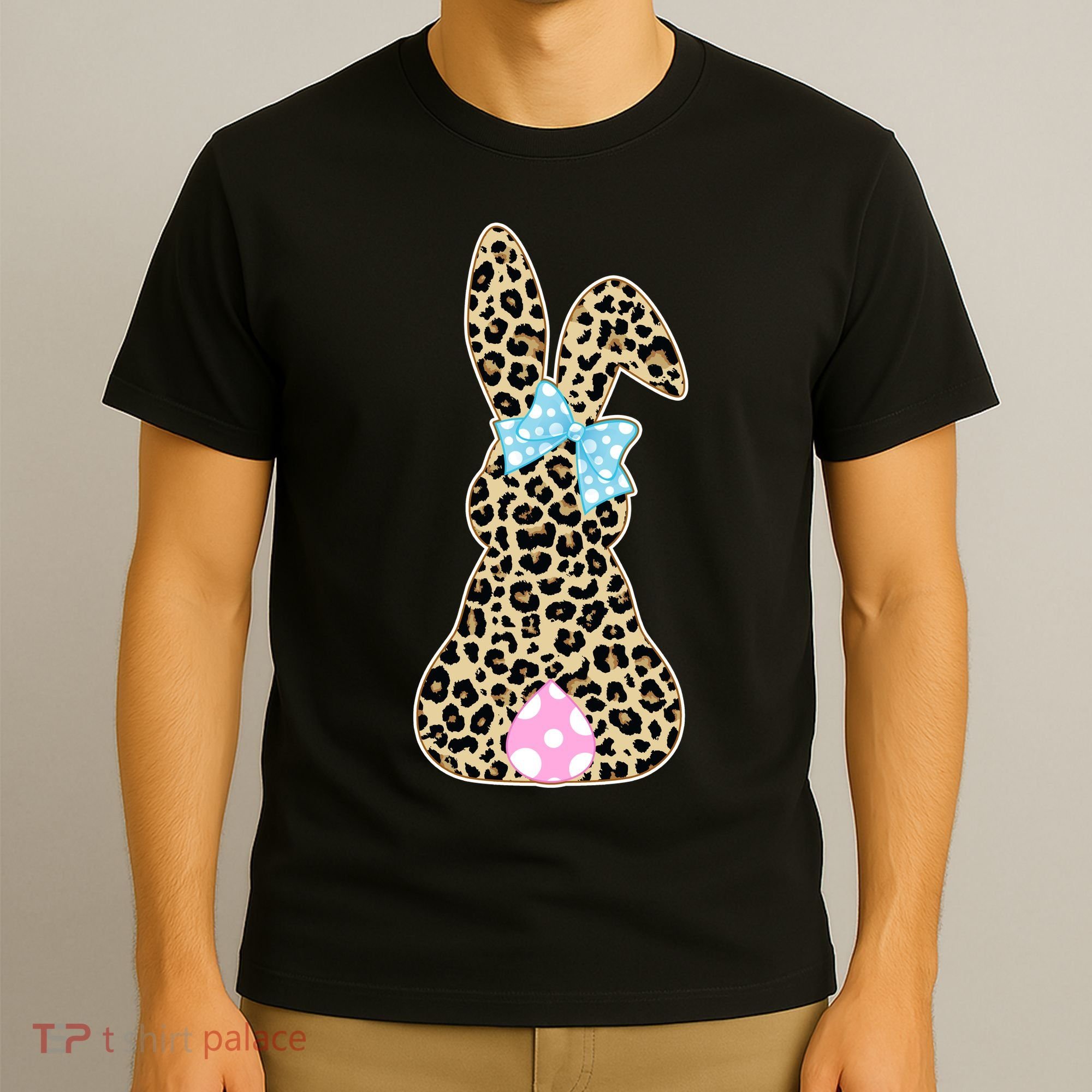 Cute Stylish Leopard Print Easter Bunny T-Shirt