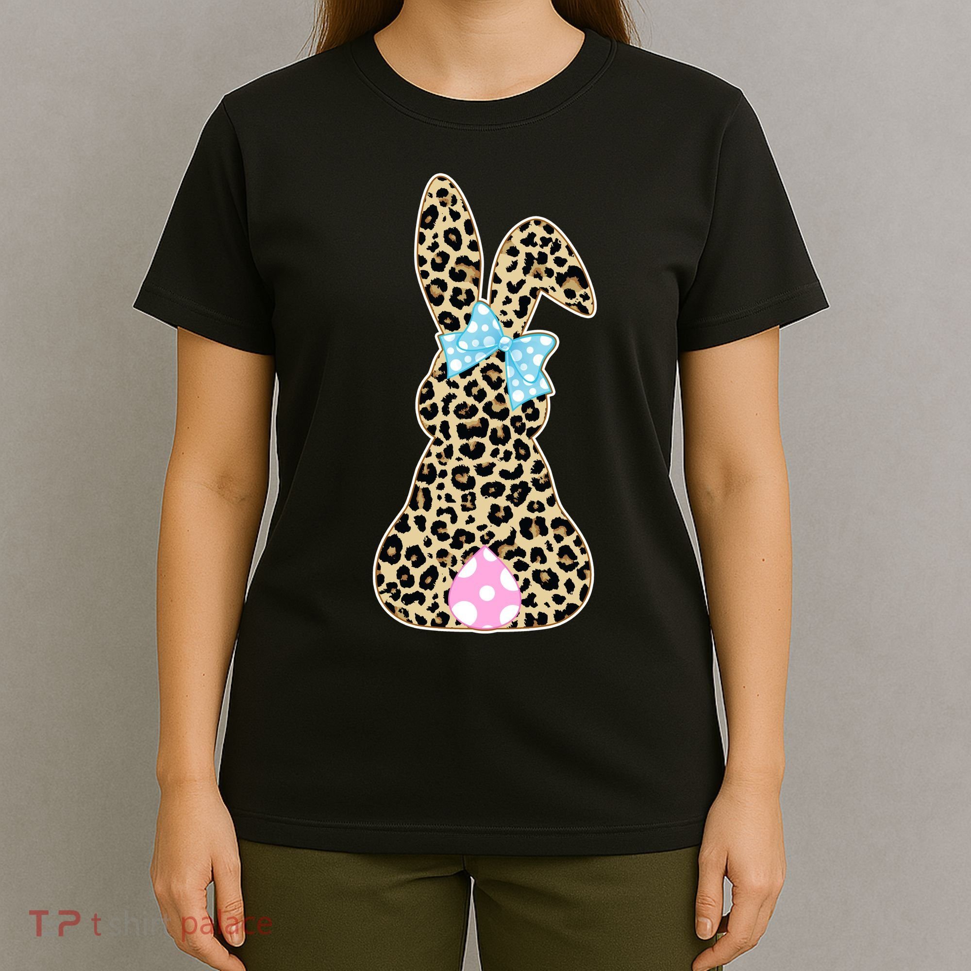 Cute Stylish Leopard Print Easter Bunny T-Shirt