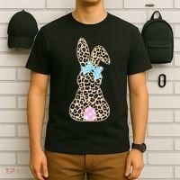 Cute Stylish Leopard Print Easter Bunny T-Shirt thumb 6
