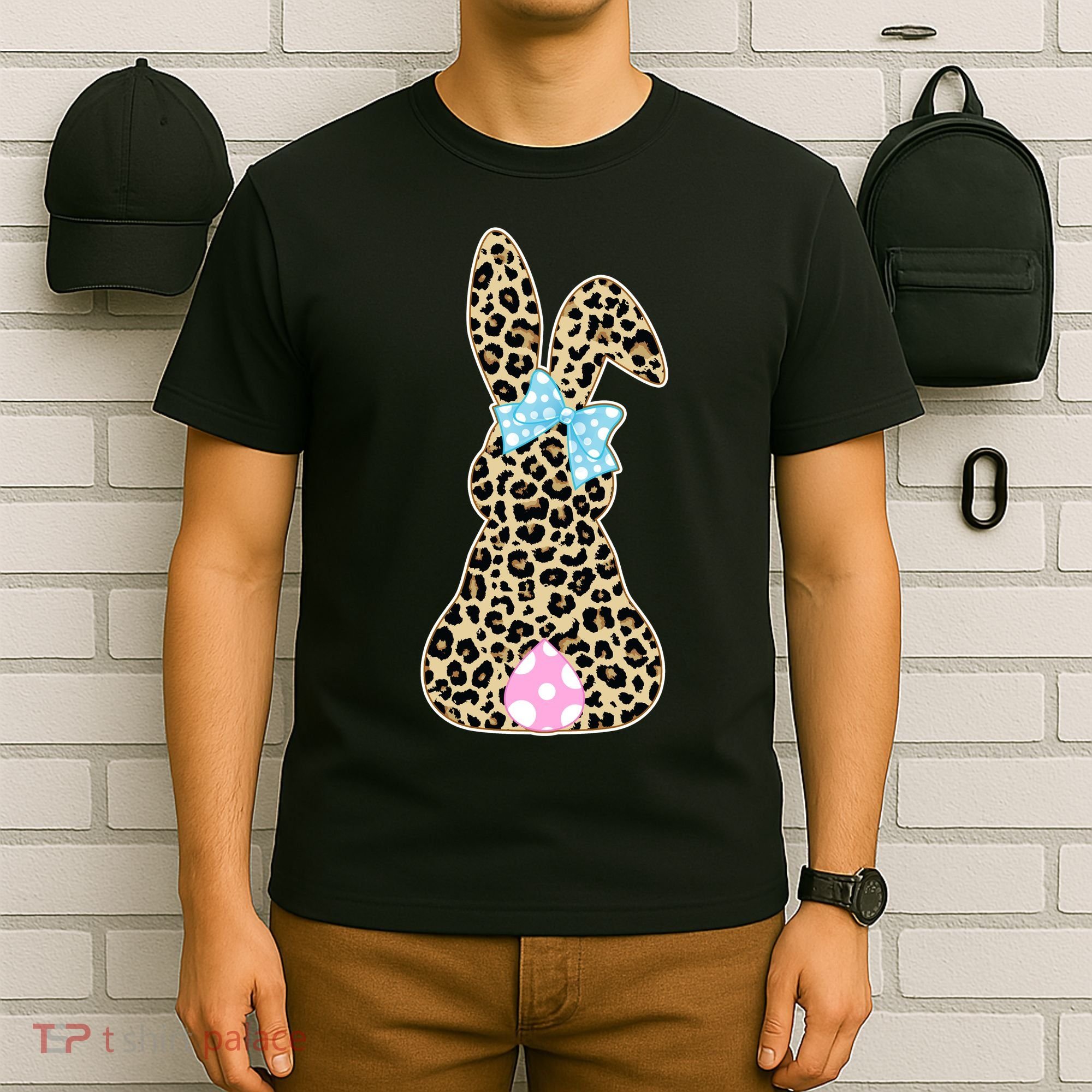 Cute Stylish Leopard Print Easter Bunny T-Shirt