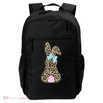 Cute Stylish Leopard Print Easter Bunny Backpack