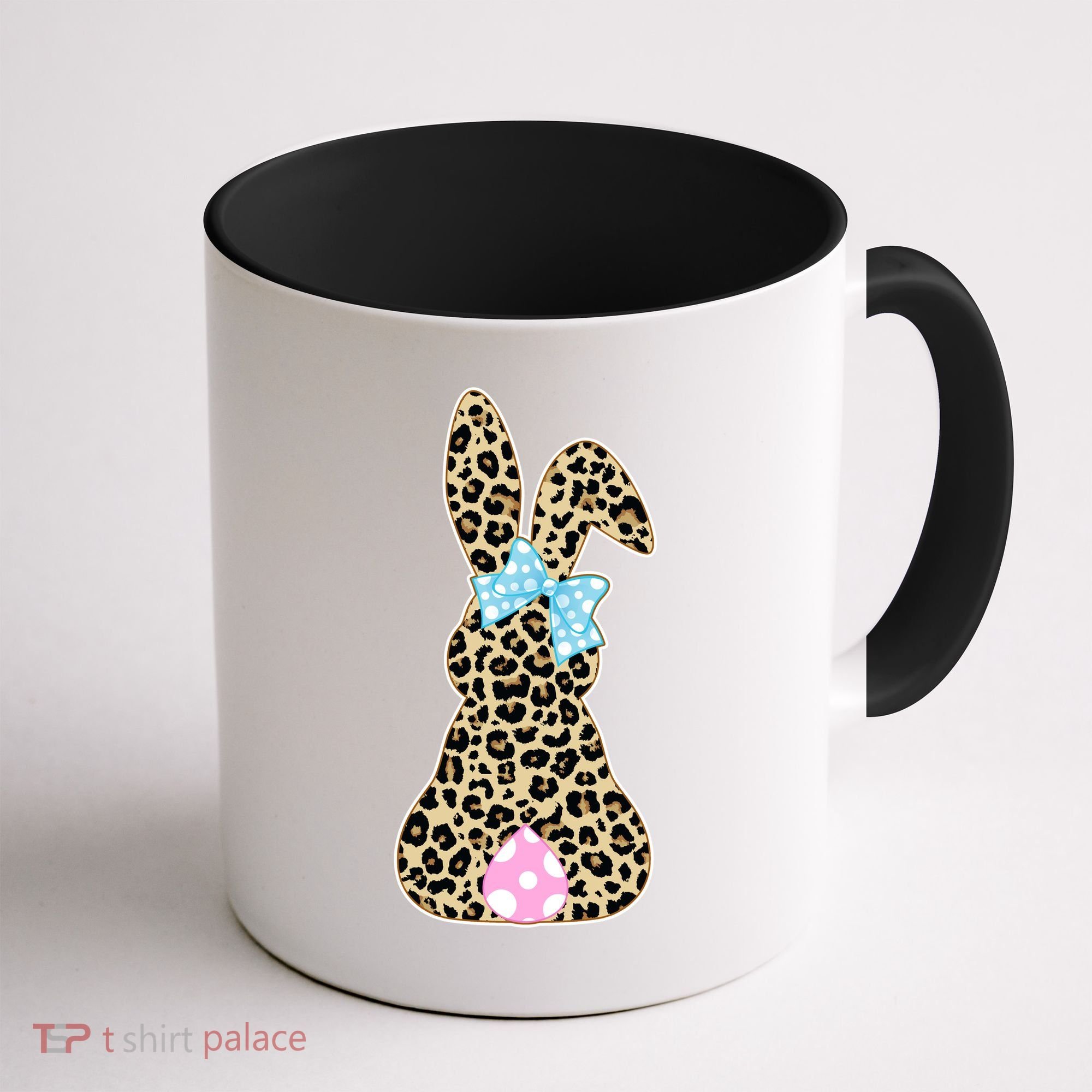 Cute Stylish Leopard Print Easter Bunny Coffee Mug