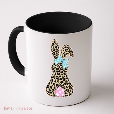 Cute Stylish Leopard Print Easter Bunny Coffee Mug