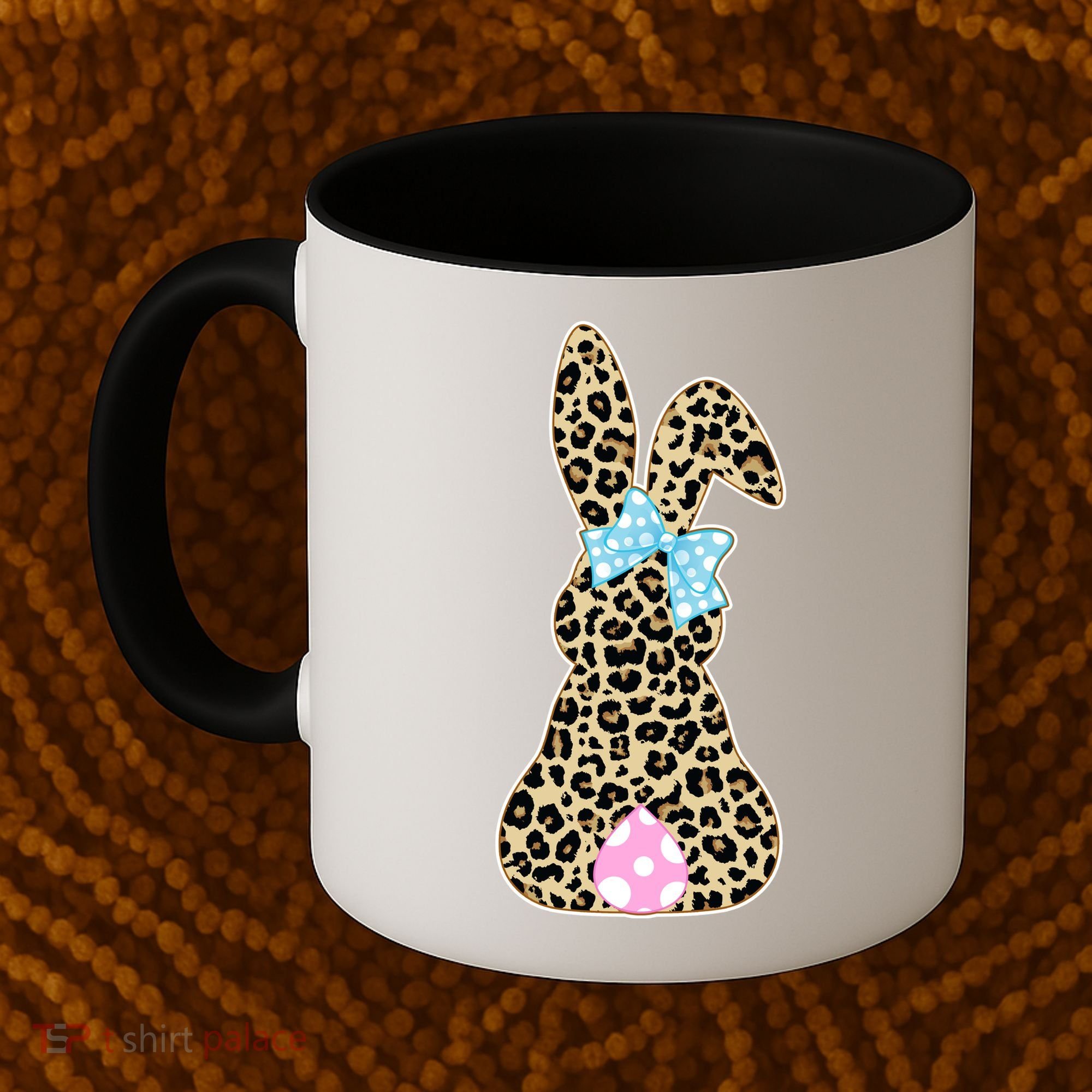 Cute Stylish Leopard Print Easter Bunny Coffee Mug