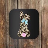 Cute Stylish Leopard Print Easter Bunny Coaster thumb 0