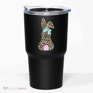 Cute Stylish Leopard Print Easter Bunny Tumbler