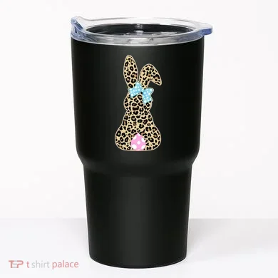 Cute Stylish Leopard Print Easter Bunny Tumbler