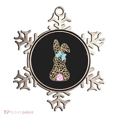 Cute Stylish Leopard Print Easter Bunny Ornament